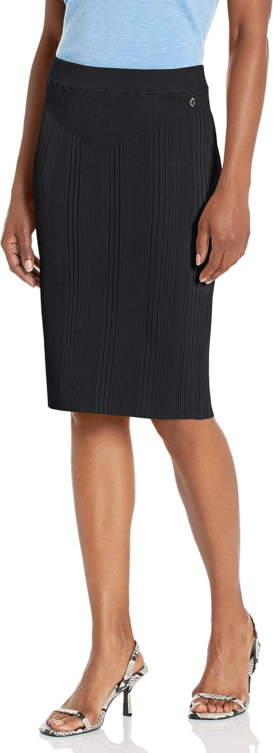 

GUESS Женская базовая юбка Essential Alcosta Rib Mapped, Jet Black