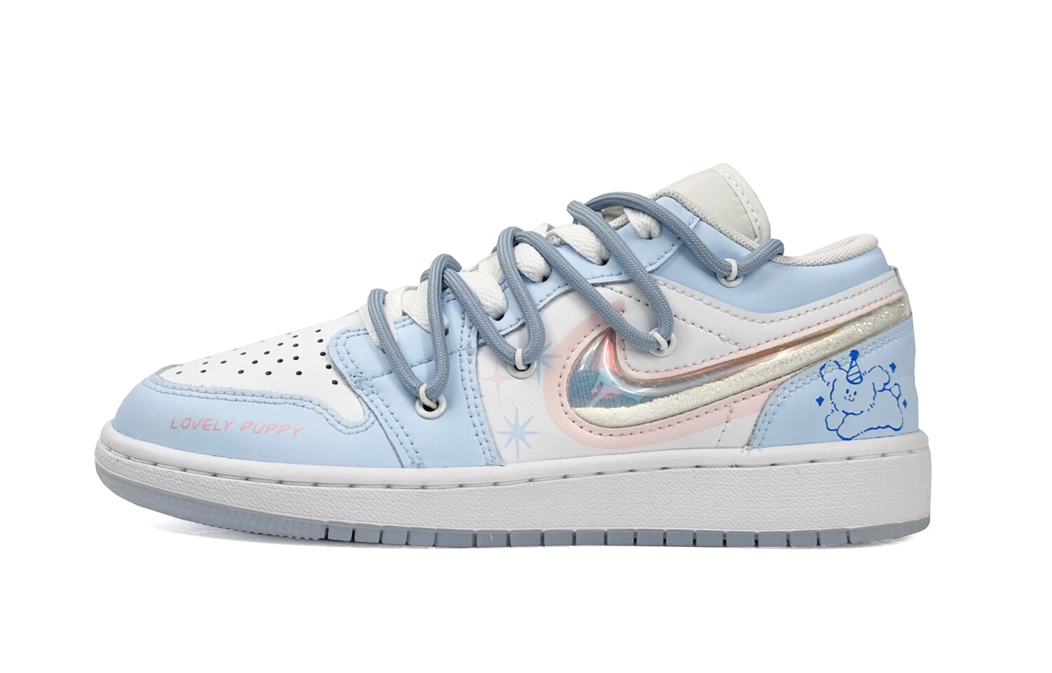 

Баскетбольные кроссовки Air 1 Vintage женские с низким верхом розового цвета Jordan, синий/розовый
