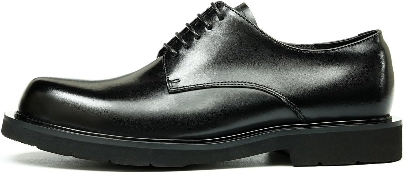 Мужские туфли Santimon Oxfords, формальные дерби, из натуральной кожи, с гладким носком, современные модельные туфли для костюма, модные, легкие, для выпускного, свадьбы, смокинга, бизнеса и повседневной носки, удобные, черный — фото 2