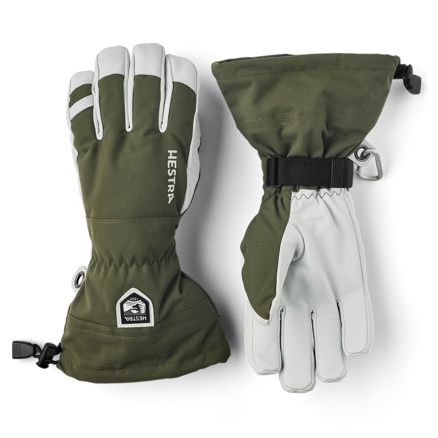 

Перчатки Hestra Army Leather Heli Ski 5 Finger, оливковый