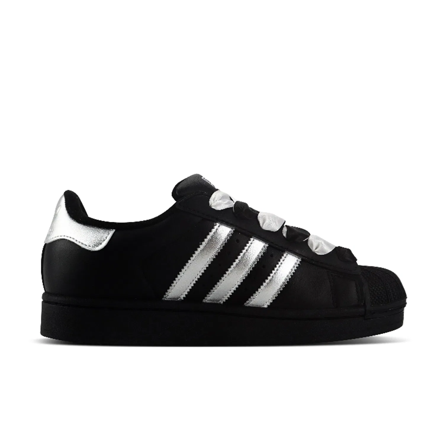 Кроссовки SUPERSTAR Moonlight, из кожи, нескользящие, износостойкие, дышащие Adidas Originals, Black Silver — фото 3