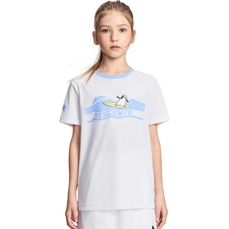 

Футболка для тренировок fw25 детская DESCENTE, ярко-белый