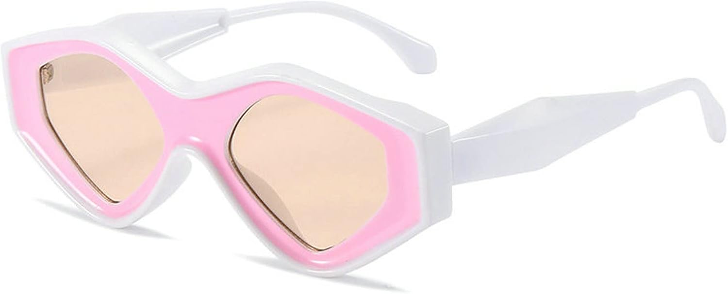 

COTIA Новые панк-солнцезащитные очки для женщин, маленькие очки «кошачий глаз», модный дизайн, треугольная форма, ромбовидный дизайн, трендовые треугольные очки для мужчин, защита от УФ-излучения UV400, Pink