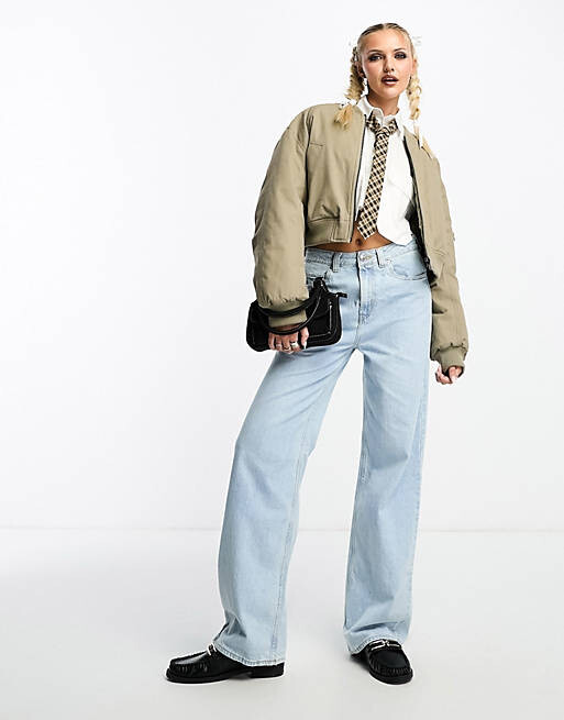 

Голубые джинсы папы ASOS DESIGN