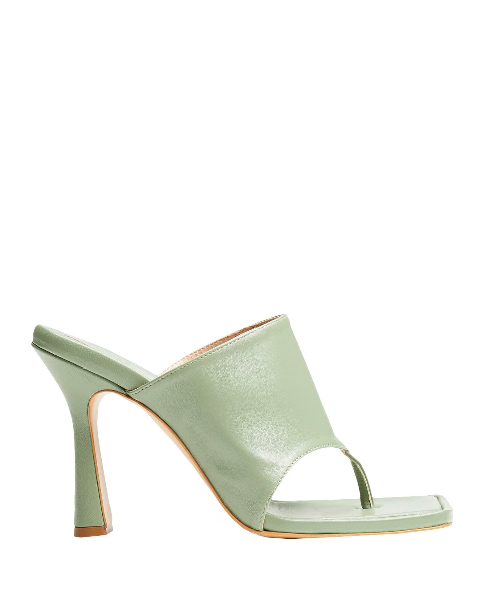 Босоножки Leather Mules 8 By Yoox, серо-зеленый