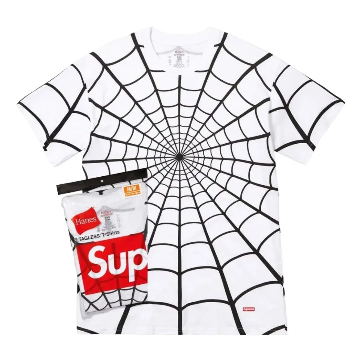 Футболки Supreme x Hanes Spider-Man без этикеток (2 шт.), белый цвет, SUP-SS26-190-WHT