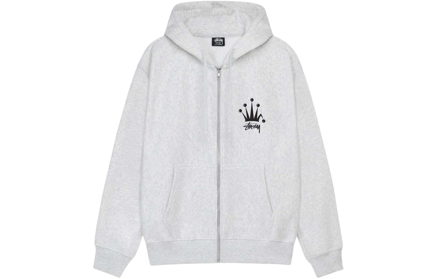 Толстовка с капюшоном на молнии с логотипом Stüssy Stussy, серый — фото 3