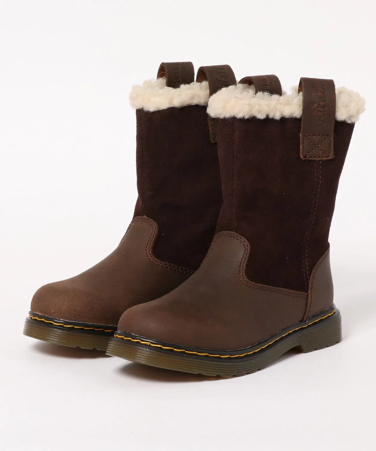 Ботинки Juney Boot из высокого замша Dr.Martens детские черные
