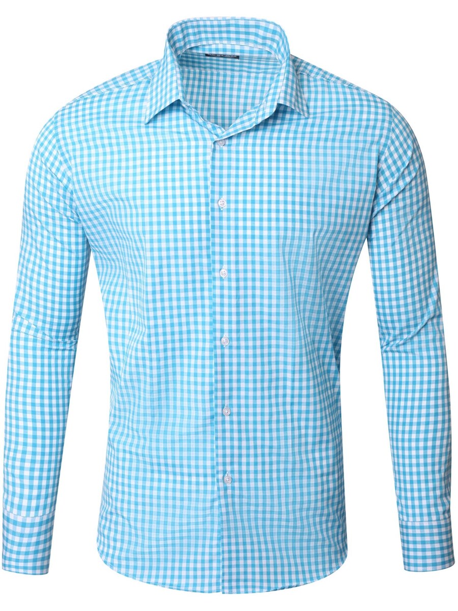 

Рубашка Slim Fit на пуговицах Reslad RS7007, бирюзовый