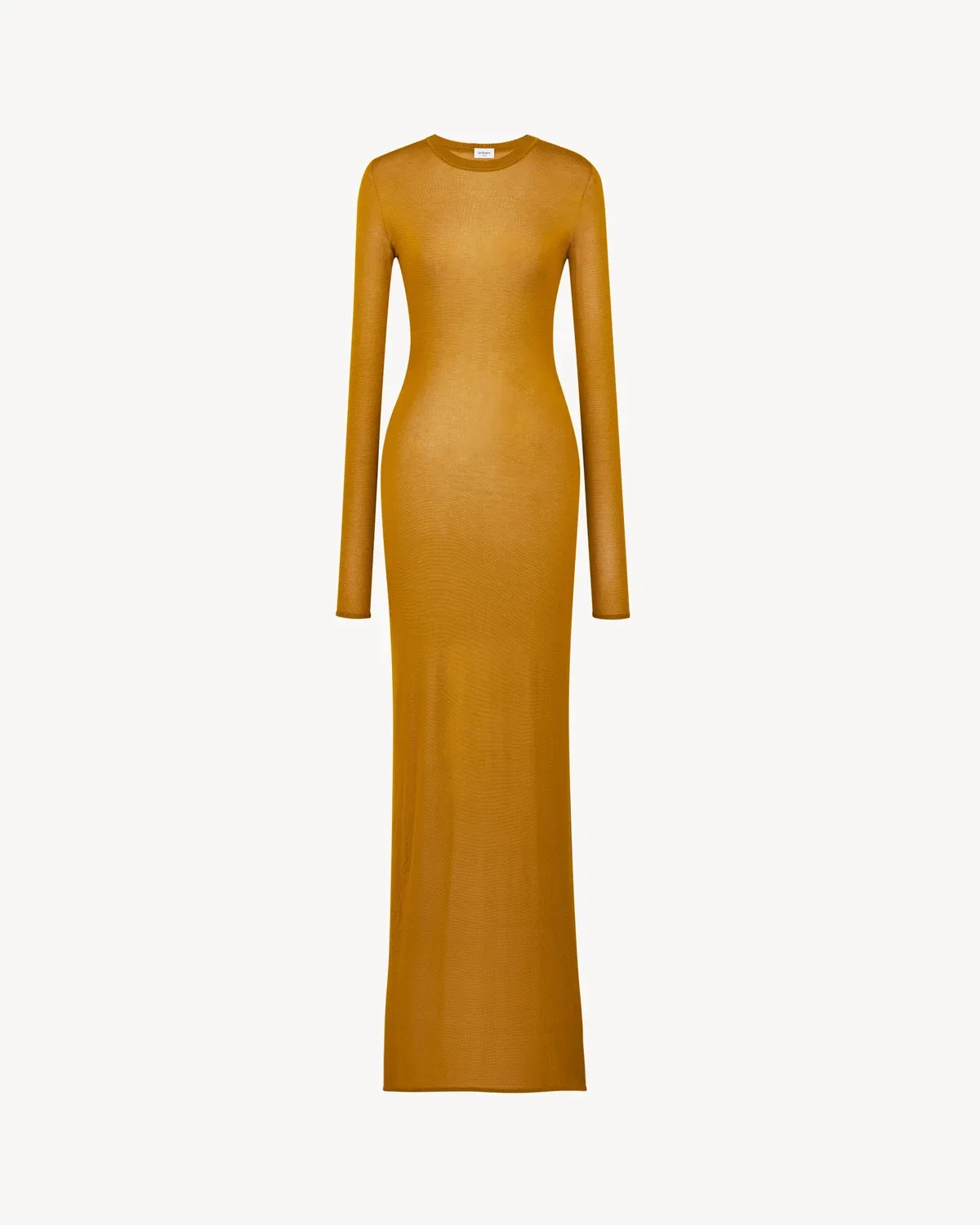 Длинное трикотажное платье с круглым вырезом SAINT LAURENT, оранжевый
