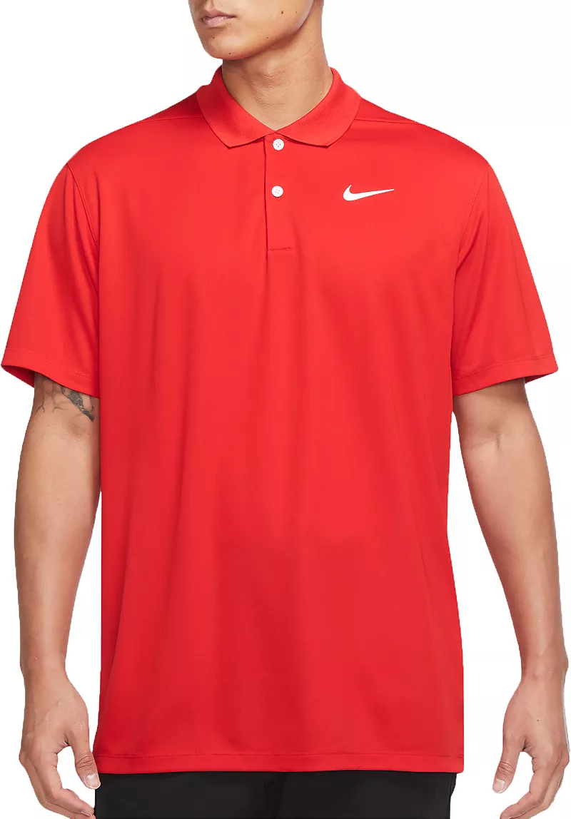 

Мужская однотонная рубашка для гольфа Nike Dri-FIT Victory, цвет University Red