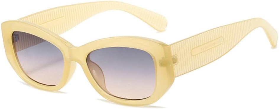 

Винтажные солнцезащитные очки «кошачий глаз» для женщин, модные градиентные очки с защитой от УФ-излучения UV400 для мужчин, трендовые панк-солнцезащитные очки MTZJH, Yellow Gray Tea