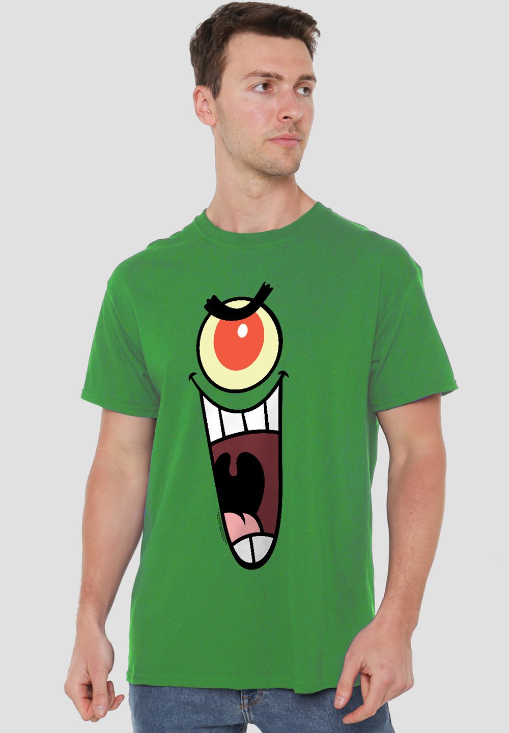 

Футболка с принтом SPONGEBOB PLANKTON SINISTER FACE Cotton Soul, темно-зеленый