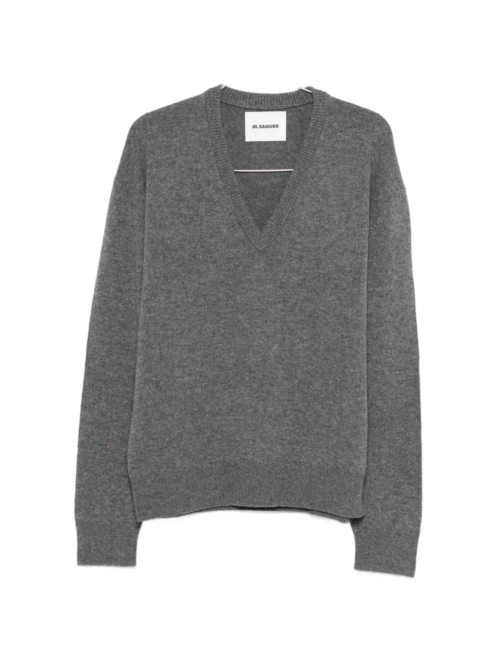 

Свитер с V-образным вырезом Jil Sander, серый