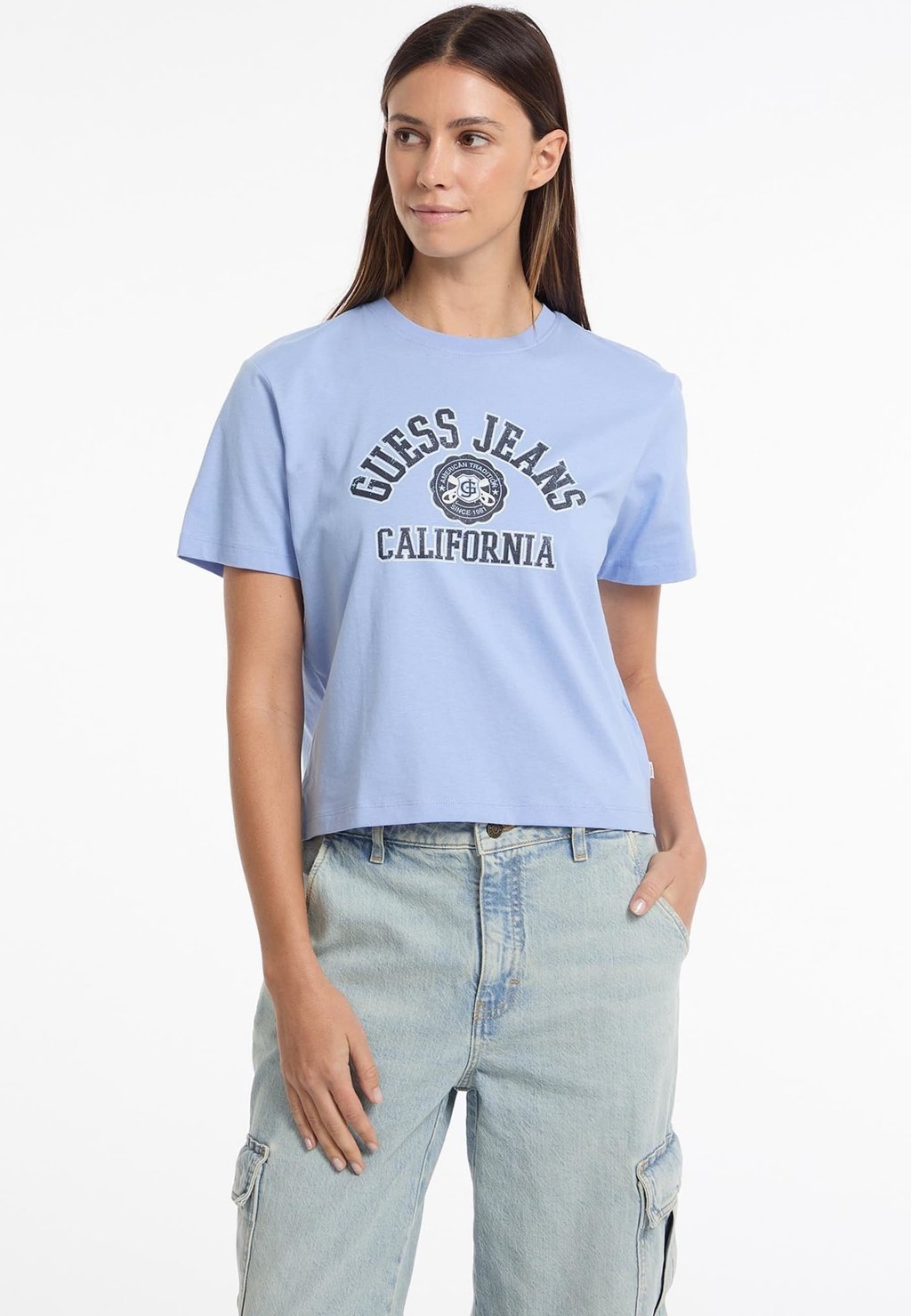 

Футболка с принтом Guess Jeans, синий