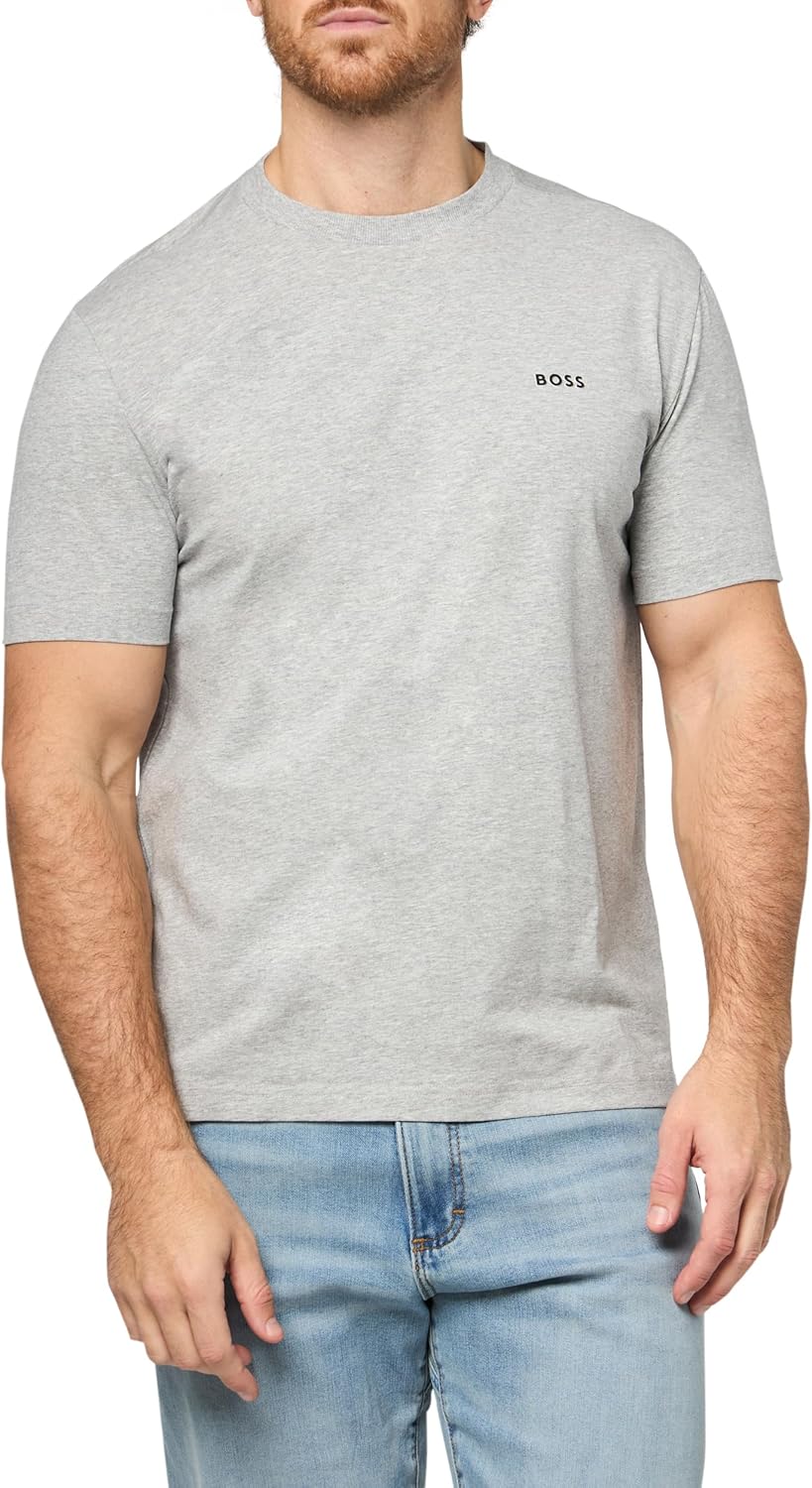 

Футболка BOSS Men's Contrast Logo из хлопка и эластичного хлопка, Glossy Asphalt