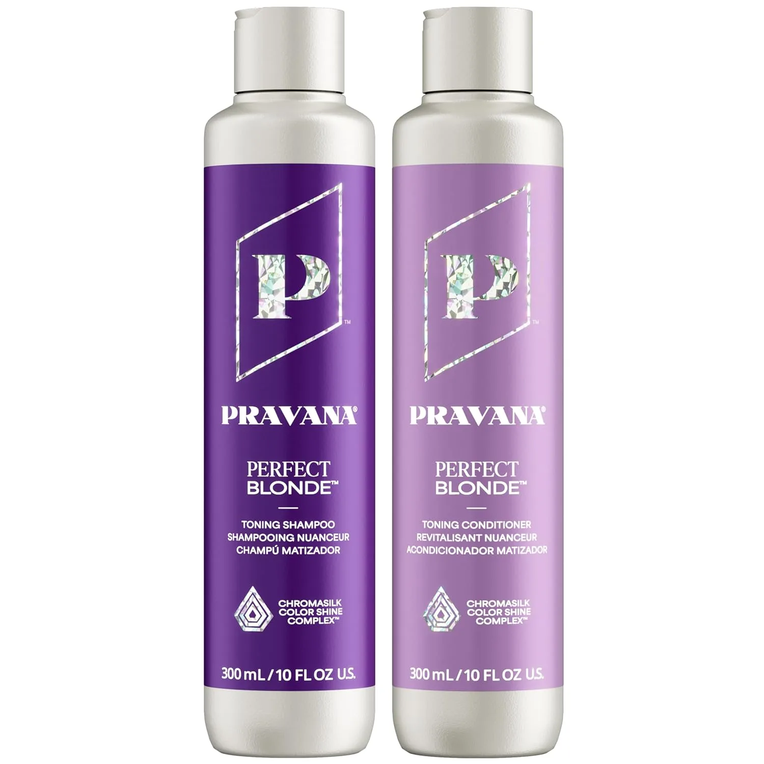 Pravana The Perfect Blonde Purple Toning Shampoo, нейтрализует медные и желтые оттенки, для окрашенных волос, Chromasilk усиливает блеск и защиту, веганский, без жестокости, без парабенов и сульфатов, yellow