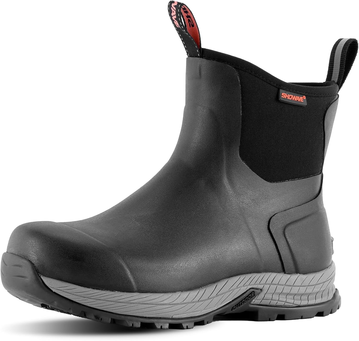 

Мужские дождевые сапоги Showave, водонепроницаемые резиновые сапоги с утеплителем для походов, садоводства, фермерских работ, кемпинга, рыбалки и повседневных дел, черный