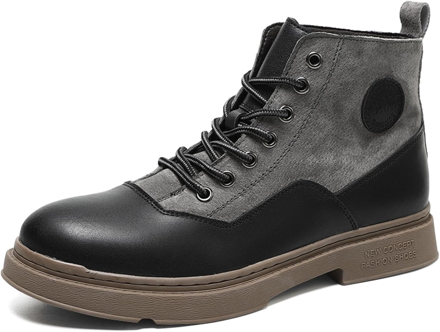 

Мужские ботинки-чукка из натуральной кожи, с шнуровкой, высокой голенью, с круглым носком, повседневные короткие ботинки, удобные, легкие, нескользящие, для ежедневной ходьбы, работы в офисе, поездок и повседневного делового ношения Yrzhgdl, сер...