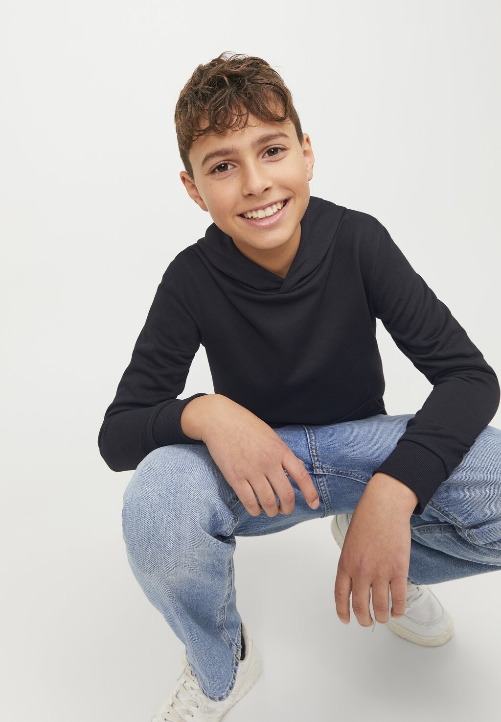 Толстовка JJEBRADLEY HOOD Jack & Jones Junior, цвет black — фото 3