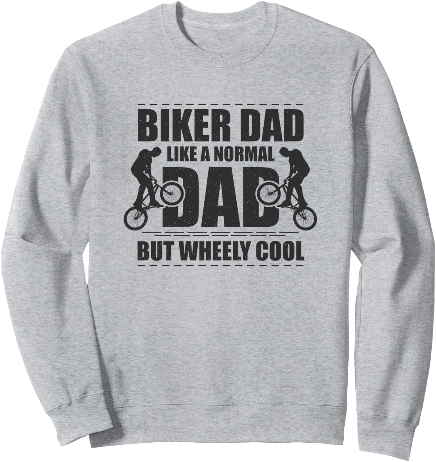 

Папа-байкер: как обычный папа, но крутой на байкерском велосипеде. Толстовка для байкера Biker Dad Wheely Cool Dad Shop, серый