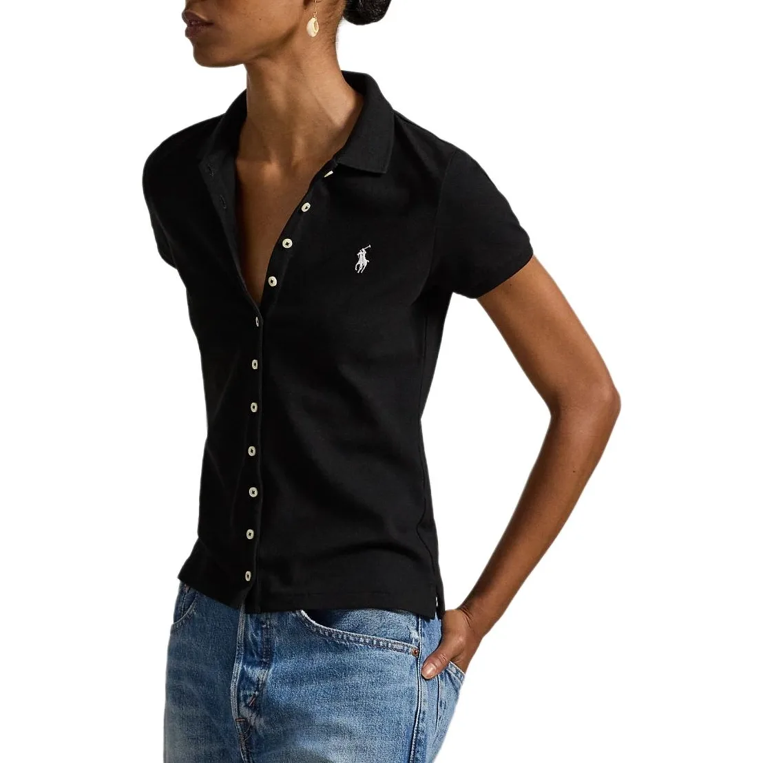 Polo рубашка с вышивкой пони Polo Ralph Lauren, черный — фото 4