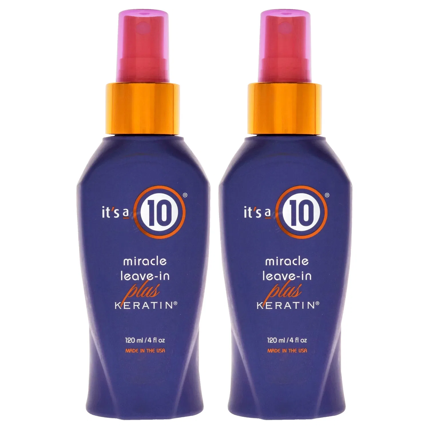 Несмываемый кондиционер Miracle Leave In Plus Keratin от Its A 10 для мужчин и женщин - лак для волос 118 мл - упаковка из 2 штук, белый
