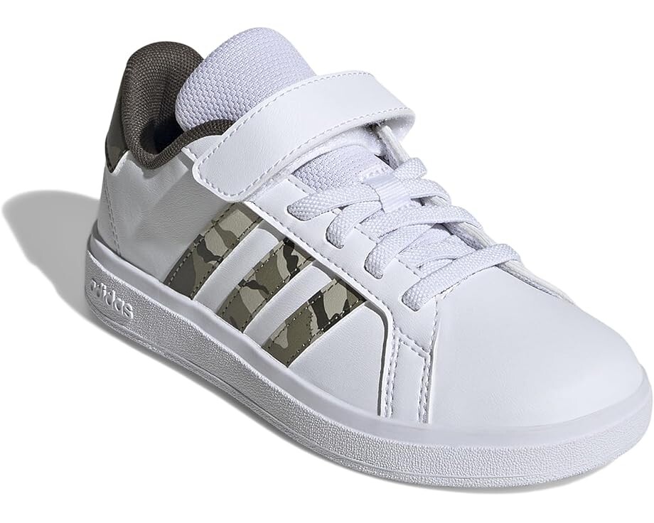 

Кроссовки adidas Kids Grand Court 2.0 Shoes, цвет White/Olive Strata/Shadow Olive