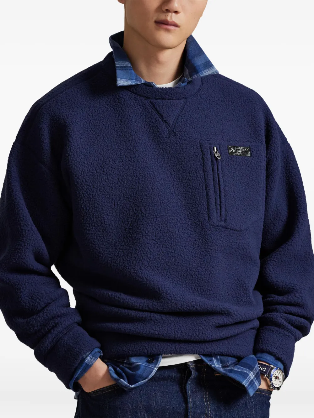 Свитшот с нагрудным карманом Polo Ralph Lauren, синий — фото 3