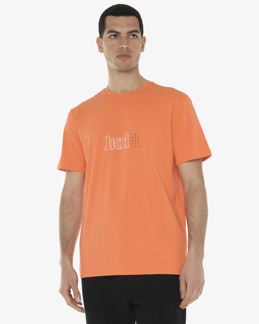 

JAKED Оранжевая синтетическая фитнес-футболка для мужчин