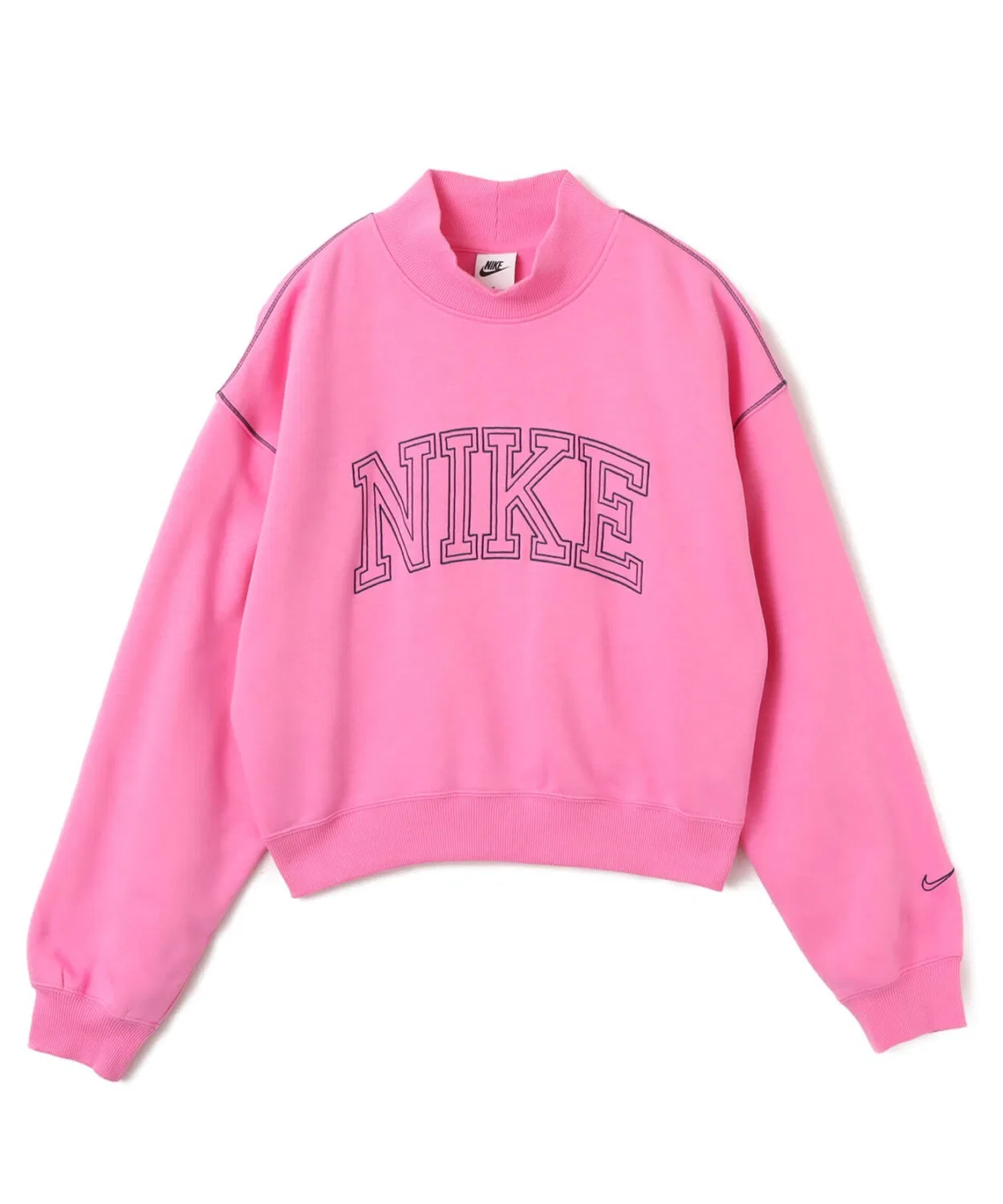 Свитшот женский оверсайз Nike Sportswear Phoenix Fleece Mock Neck с логотипом, розовый