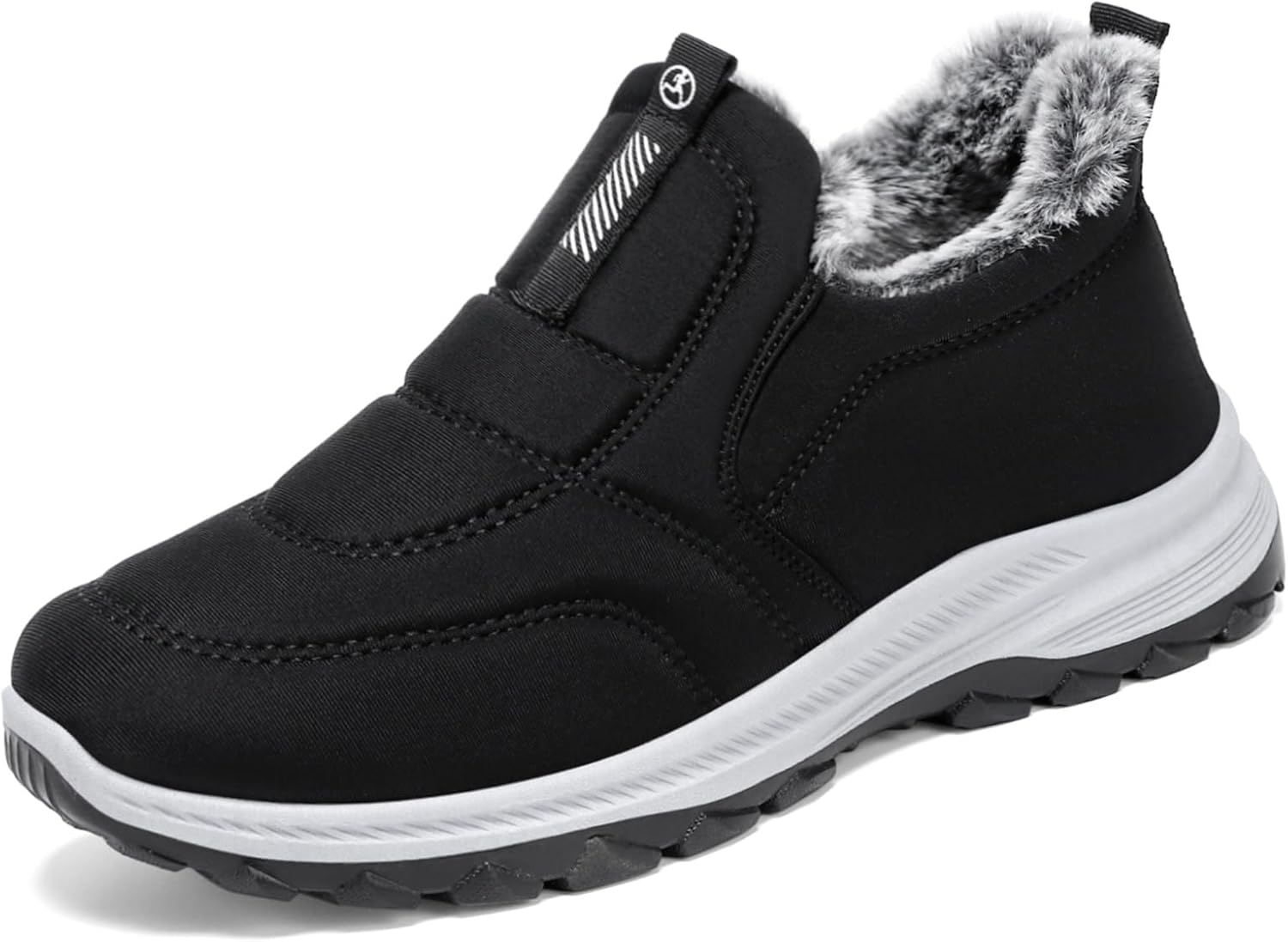 

Мужские зимние ботинки Ptnwcf с меховой подкладкой, легкие, без шнуровки, теплые ботинки до щиколотки с противоскользящей подошвой для прогулок, работы и отдыха на улице, черный