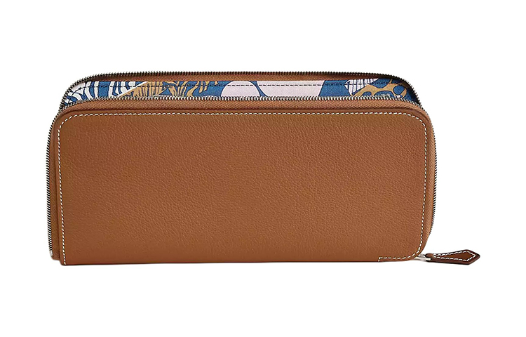 

HERMES Шёлковый кошелёк Evercolor и Bарения из телячьей кожи для женщин золотистый и морской синий и зелёный физз