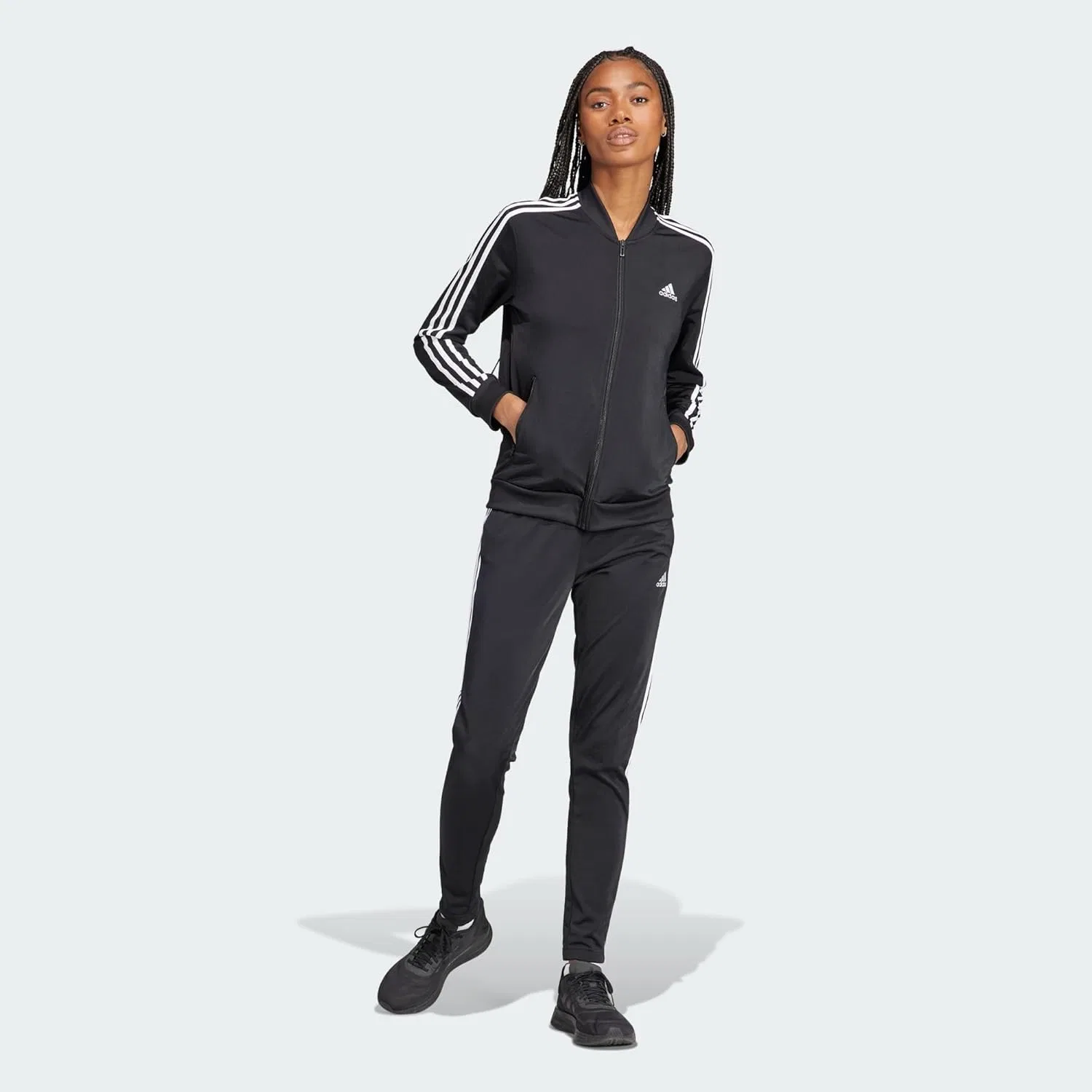 Спортивный костюм с лампасами adidas, черный — фото 3