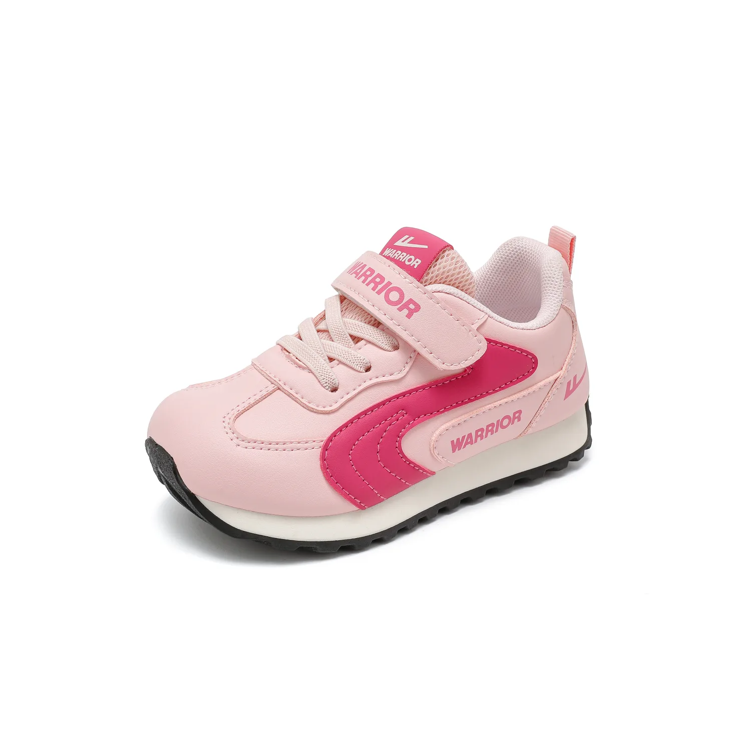 Детские кроссовки для бега mid top из искусственной кожи с амортизацией и износостойкой подошвой WARRIOR, розовый/розовый красный
