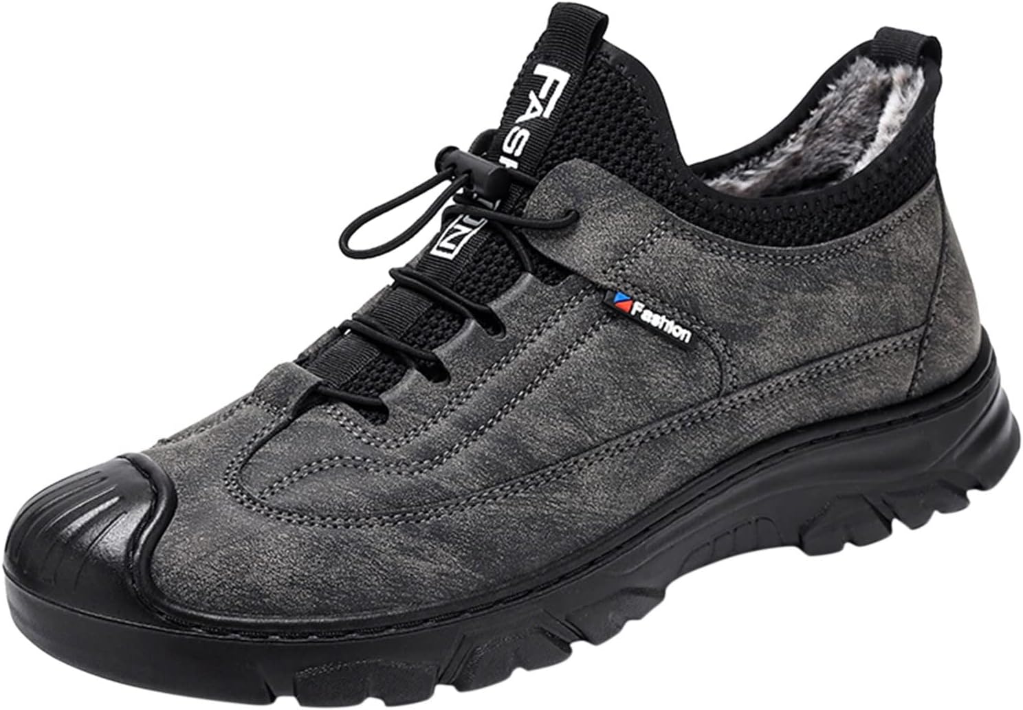 

Мужские зимние ботинки с утеплителем, меховой подкладкой, водонепроницаемые, для улицы, повседневные, нескользящие, на шнуровке, ботильоны для холодной погоды, для походов и альпинизма Generic, серый