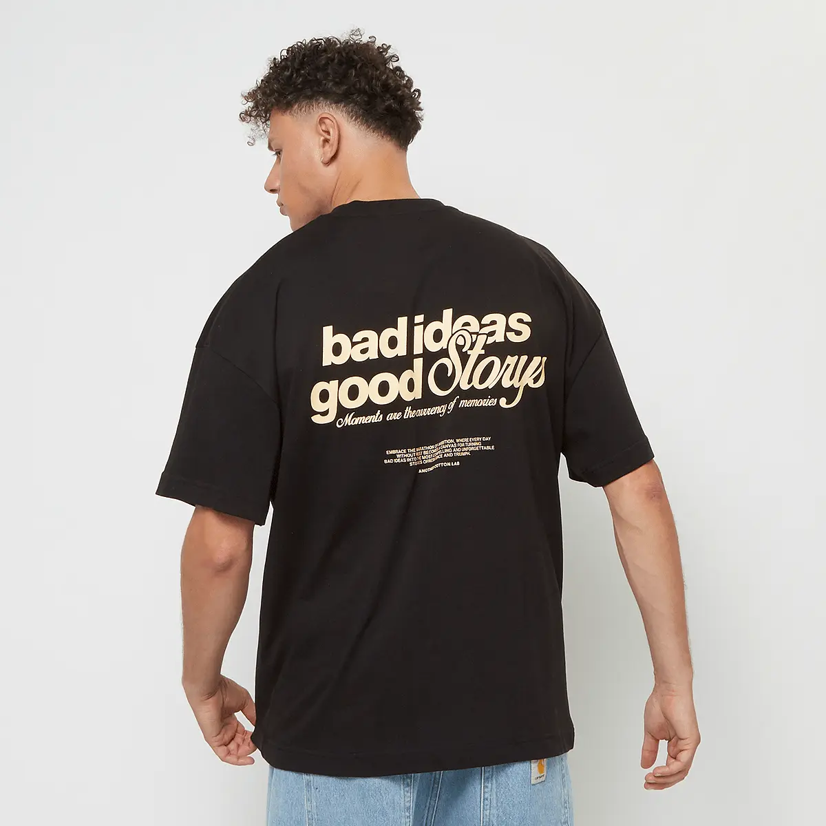 

Футболка Another Cotton Lab Bad Ideas Good Storys Oversize T-Shirt, черный