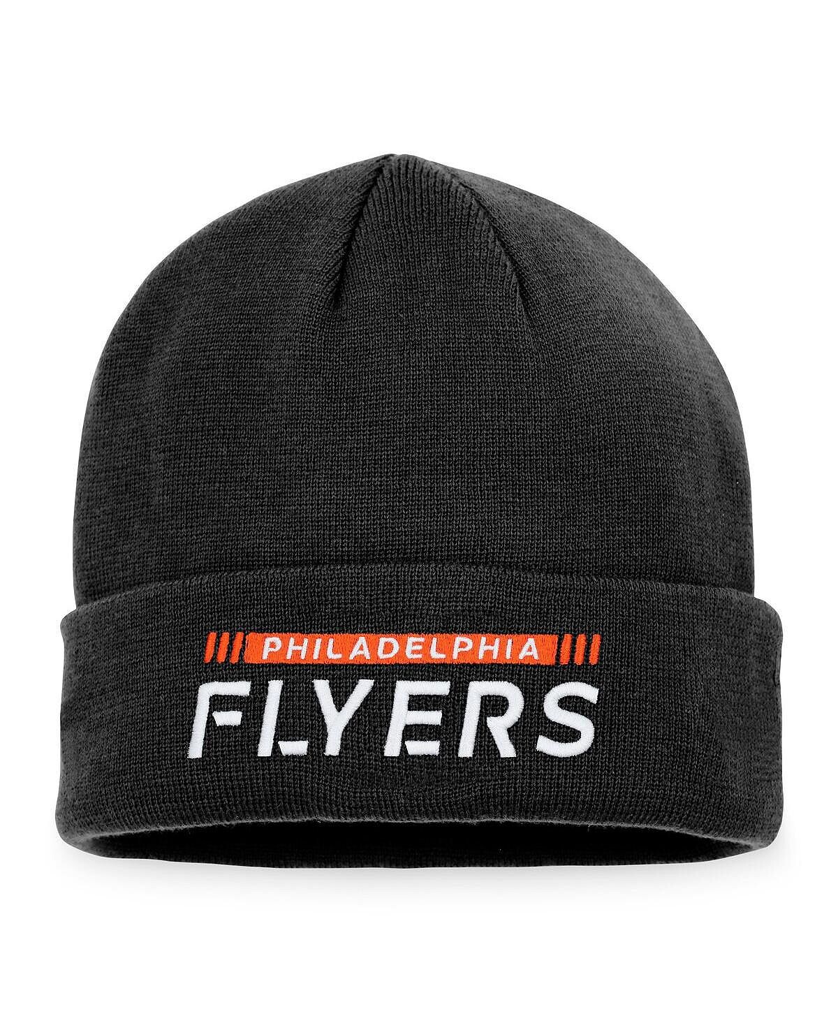 

Мужская черная фирменная вязаная шапка Philadelphia Flyers Authentic Pro Rink с манжетами Fanatics