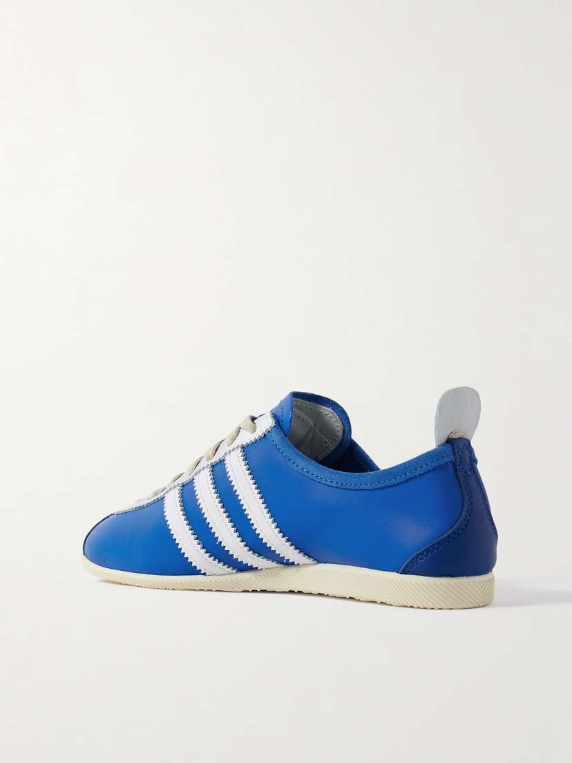 Японские кожаные кроссовки с отделкой из замши Adidas Originals, синий — фото 3