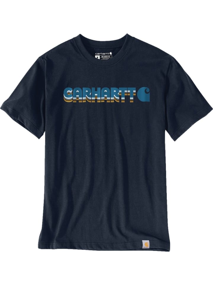 

CARHARTT Футболка "Irvine Relaxed Layered Logo T-Shirt" синего цвета, Синий, CARHARTT Футболка "Irvine Relaxed Layered Logo T-Shirt" синего цвета