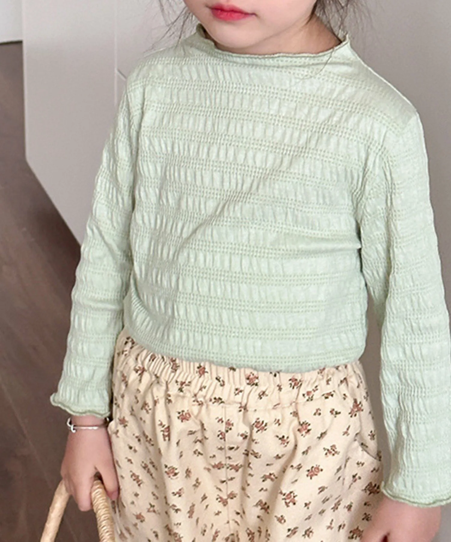 Мятая блузка с длинными рукавами Aimoha Kids, green