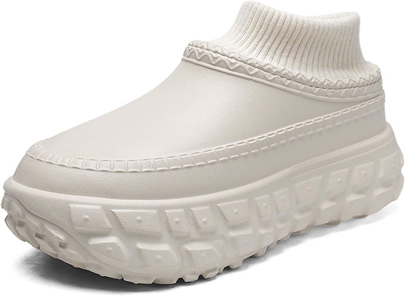 

Классические сабо с подкладкой для женщин и мужчин, унисекс, теплые меховые сабо, водонепроницаемые, зимние пушистые тапочки для дома и улицы Generic, бежевый