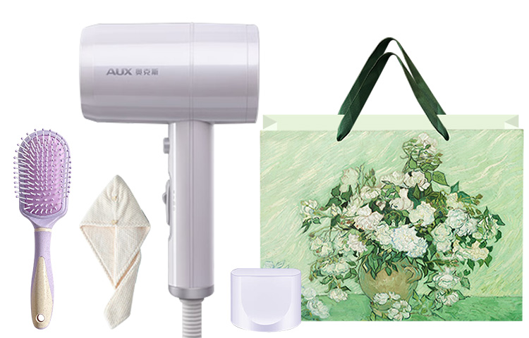 

Фен для волос Aux, White (White Rose Gift Bag + Hair Dryer Cap + Airbag Comb)
