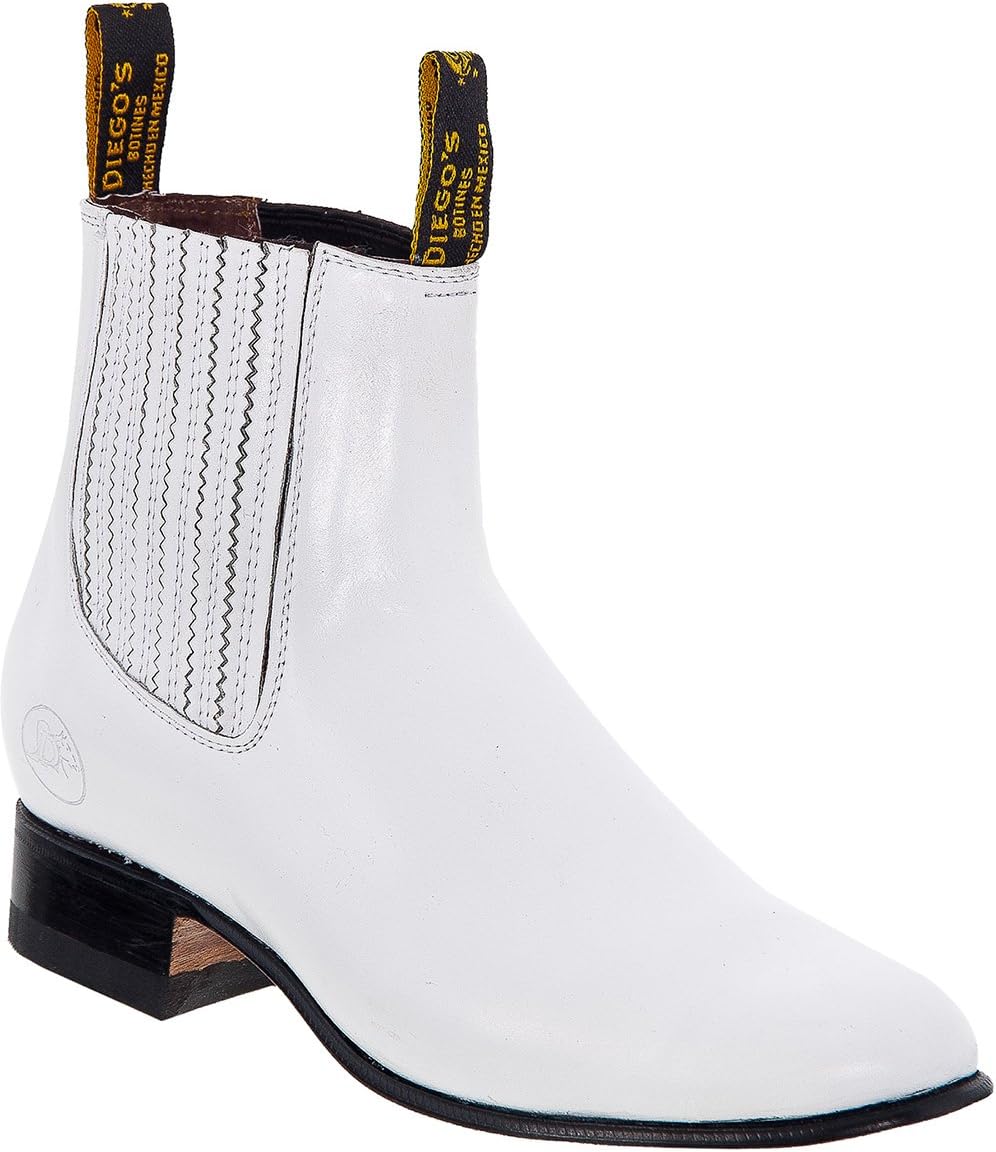 

Мужские классические короткие ковбойские ботинки из натуральной гладкой кожи The Shoppe, белый