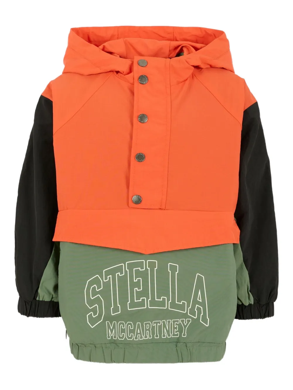 

Куртка с капюшоном в стиле колорблок Stella McCartney Kids, оранжевый