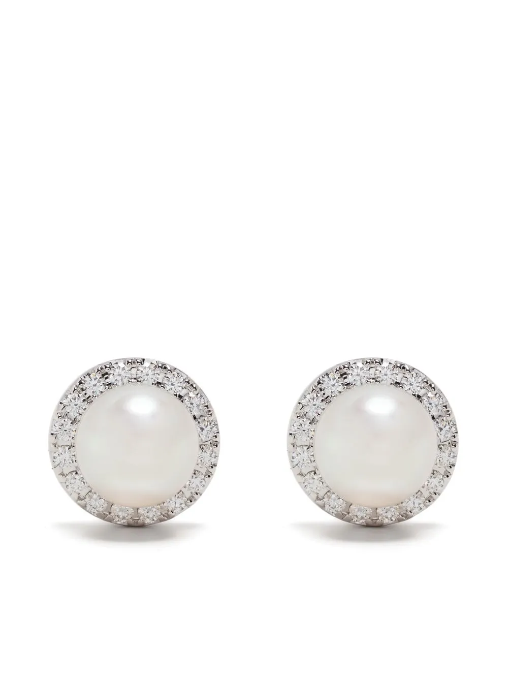 

Серьги из белого золота с бриллиантами TASAKI, серебряный