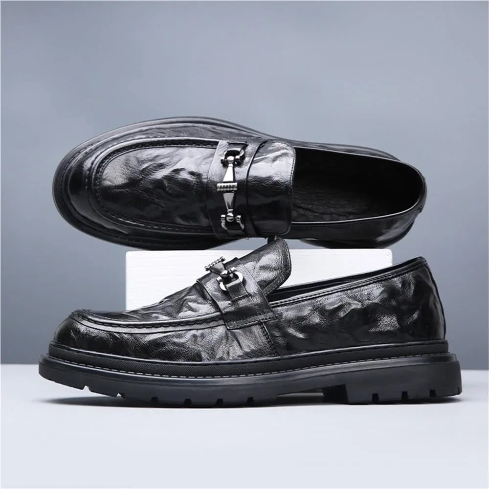Туфли Oxford из натуральной кожи, Slip-On, Black DHFIRUFSHLO — фото 3