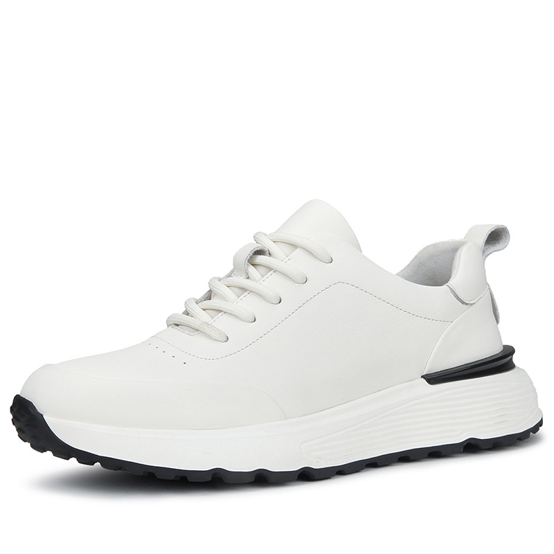 

Мужские повседневные туфли с низким верхом, устойчивые к истиранию и скольжению, увеличивающие рост SENJIALUO, White