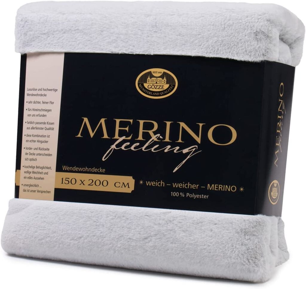 

Двустороннее одеяло Gözze Merino 150 x 200 см серебро