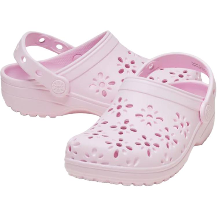 Классические дышащие легкие амортизирующие низкие детские сандалии Clog Crocs, розовый — фото 3